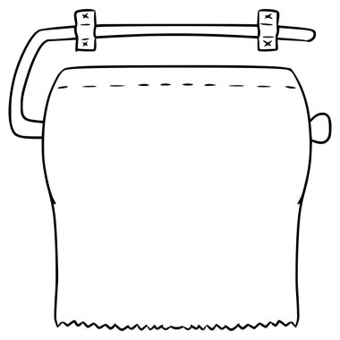 Doku rulosu çizimi el çizimi ana hat vektörü