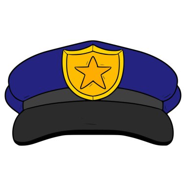 Polis başlığı illüstrasyonu el çizimi izole vektör