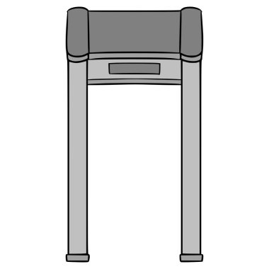 Metal detektör kapı illüstrasyon el izole vektör çizdi