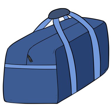 mavi spor çantalı çizim el izole edilmiş vektör