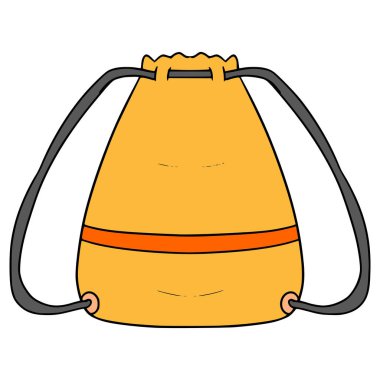 drawstring sırt çantası çizimi el izole vektörü