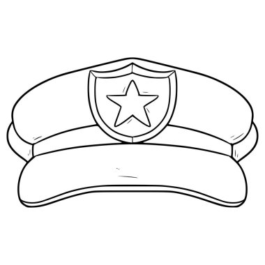 Polis başlığı illüstrasyon el çizimi ana hat vektörü