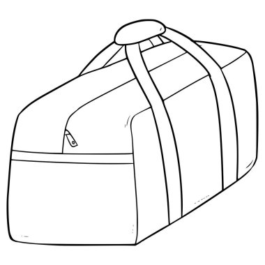 spor çantası illüstrasyon el çizimi ana hat vektörü
