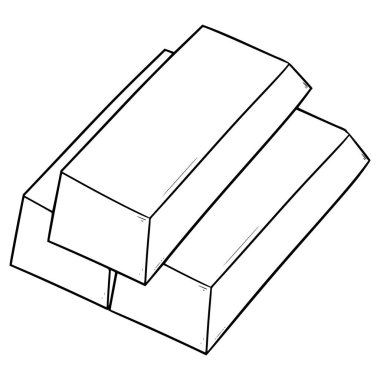 Altın külçeleri istifleme el çizimi taslak vektörü