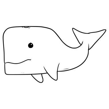 Balina çizimi el çizimi ana hat vektörü