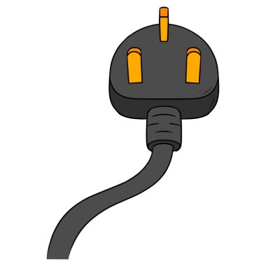 ac güç soketi tip g illüstrasyon el izole vektörü çizdi