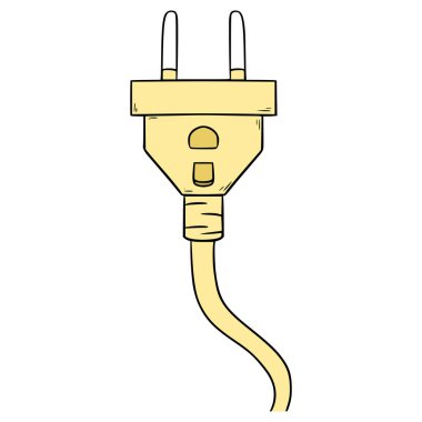 ac güç soketi tip C illüstrasyon el izole vektör çizdi