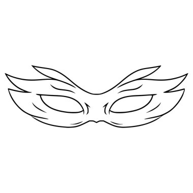 parti maskesi çizimi el çizimi ana hat vektörü