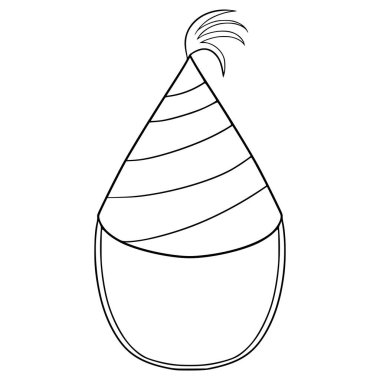 parti şapkası illüstrasyon el çizimi ana hat vektörü