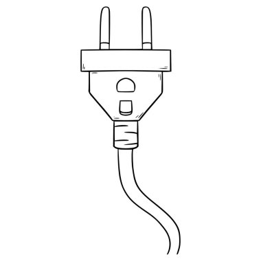 ac güç soketi tip C illüstrasyon ana hatları vektörü