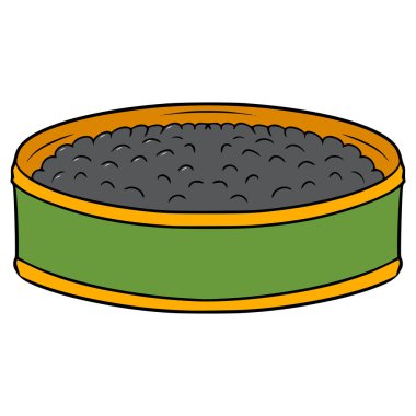 Konserve havyar çizimi elle izole edilmiş vektör