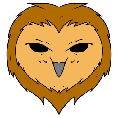 owl head illustration hand drawn isolated vector clipart