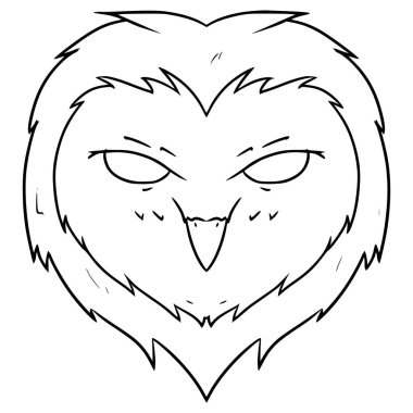 owl head illustration hand drawn outline vector clipart