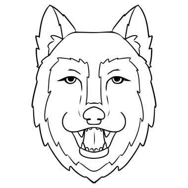 köpek başı illüstrasyon el çizimi ana hat vektörü