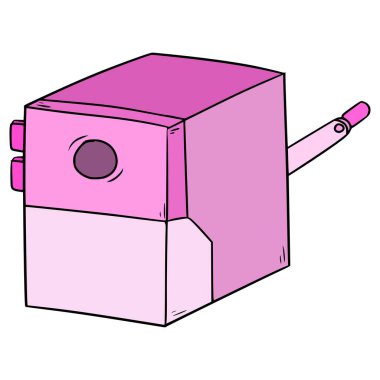 pembe kalem açacağı çizim el yalıtılmış vektör