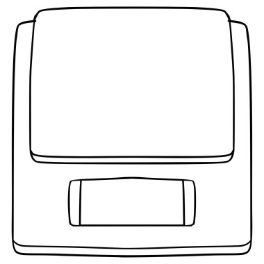 Mutfak dijital ölçekli çizim el çizimi ana hatları vektörü