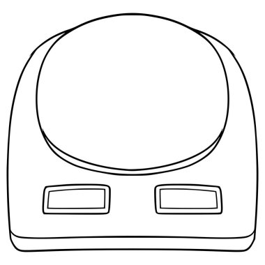 Mutfak dijital ölçekli çizim el çizimi ana hatları vektörü