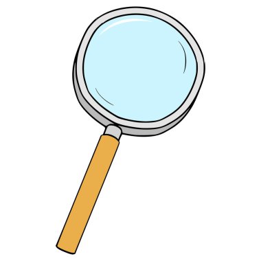 Büyüteç çizimi elle izole edilmiş vektör