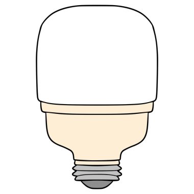 LED ampul çizimi elle izole edilmiş vektör