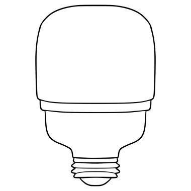 LED ampul çizimi el çizimi ana hat vektörü