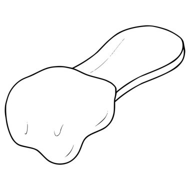 Dondurma ve ahşap kaşık çizimi el çizimi taslak vektör