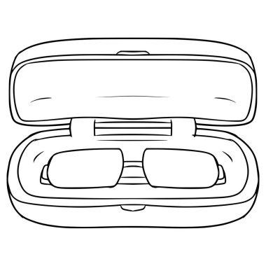 glasses case illustration hand drawn outline vector clipart