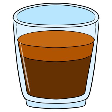 espresso illüstrasyon el izole vektörü çizdi