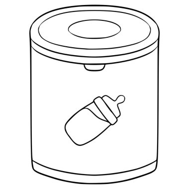 bebek sütü kutusu çizimi el çizimi taslak vektör