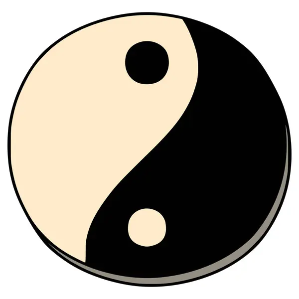 Yin ve yang illüstrasyon el çizimi izole vektör
