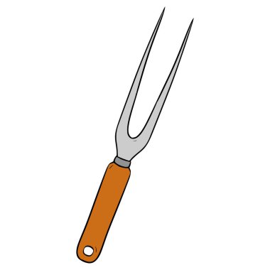 et çatalı çizimi elle izole edilmiş vektör