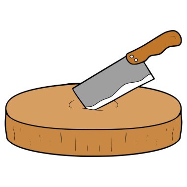 Kasap bıçağı illüstrasyonu el çizimi izole vektör