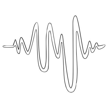 ses dalgası illüstrasyon el çizimi ana hat vektörü