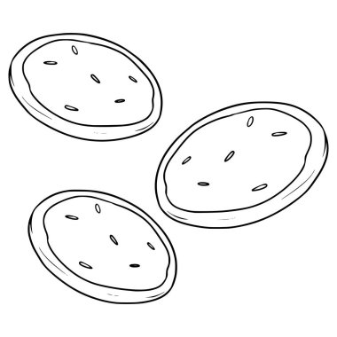 Şekerli kurabiyeler el çizimi taslak vektörü