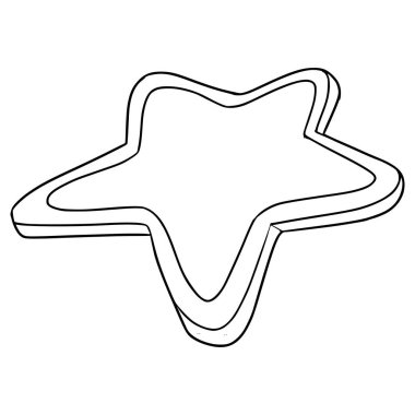 yıldız şekli şeker kurabiyeleri çizimi el çizimi ana hatlı vektör