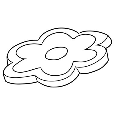 Çiçek şekilli şeker kurabiyeleri el çizimi ana hatlı vektör