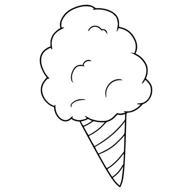 Pamuk helva çizimi el çizimi taslak vektörü