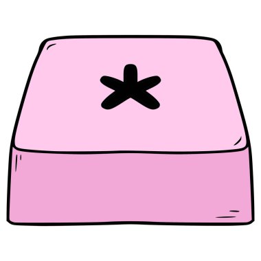 Pembe yıldız düğmesi çizim el izole vektörü