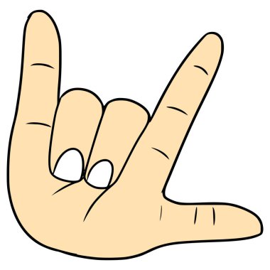 El resmi çizimini seviyorum. El resmi izole edilmiş vektör çizimi.