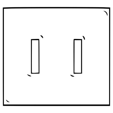 elektriksel çıkış tipi A illüstrasyon el çizimi ana hat vektörü