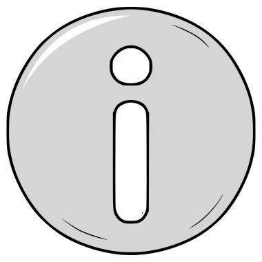 bilgi düğmesi çizimi el izole vektörü