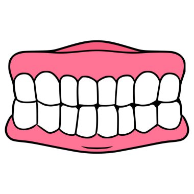 takma dişler el çizimi izole vektör