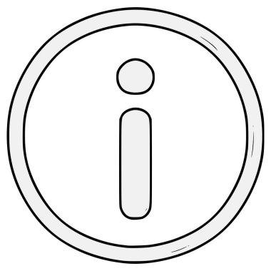 bilgi düğmesi çizimi el izole vektörü