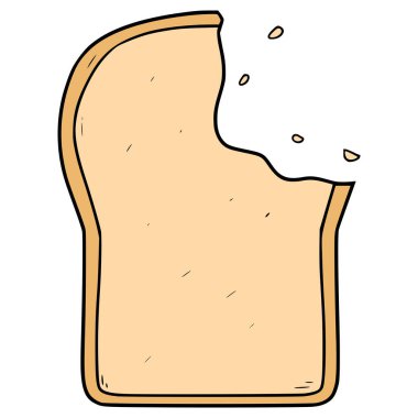 Isırılmış ekmek çizimi el izole edilmiş vektör çizimi