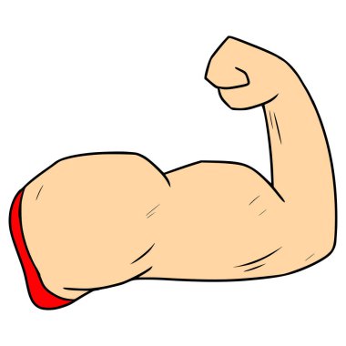 bicep illüstrasyon el çizimi izole vektör