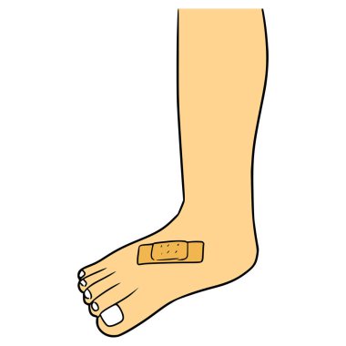 yaralı bacak çizimi el izole vektörü