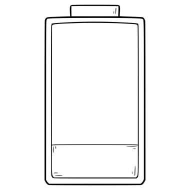 Düşük pil seviyesi göstergesi el çizimi dış hat vektörü