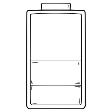 % 50 pil seviyesi göstergesi el çizimi ana hatlı vektör