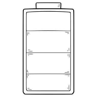 % 75 pil seviyesi göstergesi el çizimi ana hatlı vektör