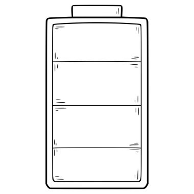 tam pil seviyesi göstergesi el çizimi dış hat vektörü
