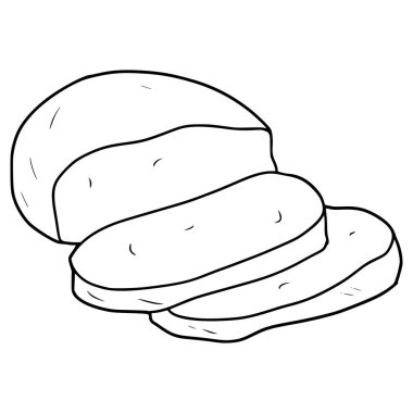 mozzarella illüstrasyon el çizimi ana hatlı vektör